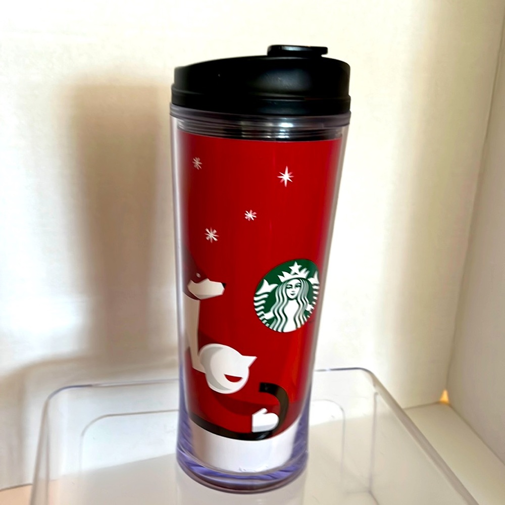 2011 Starbucks sled dog thermal travel mug 16 oz